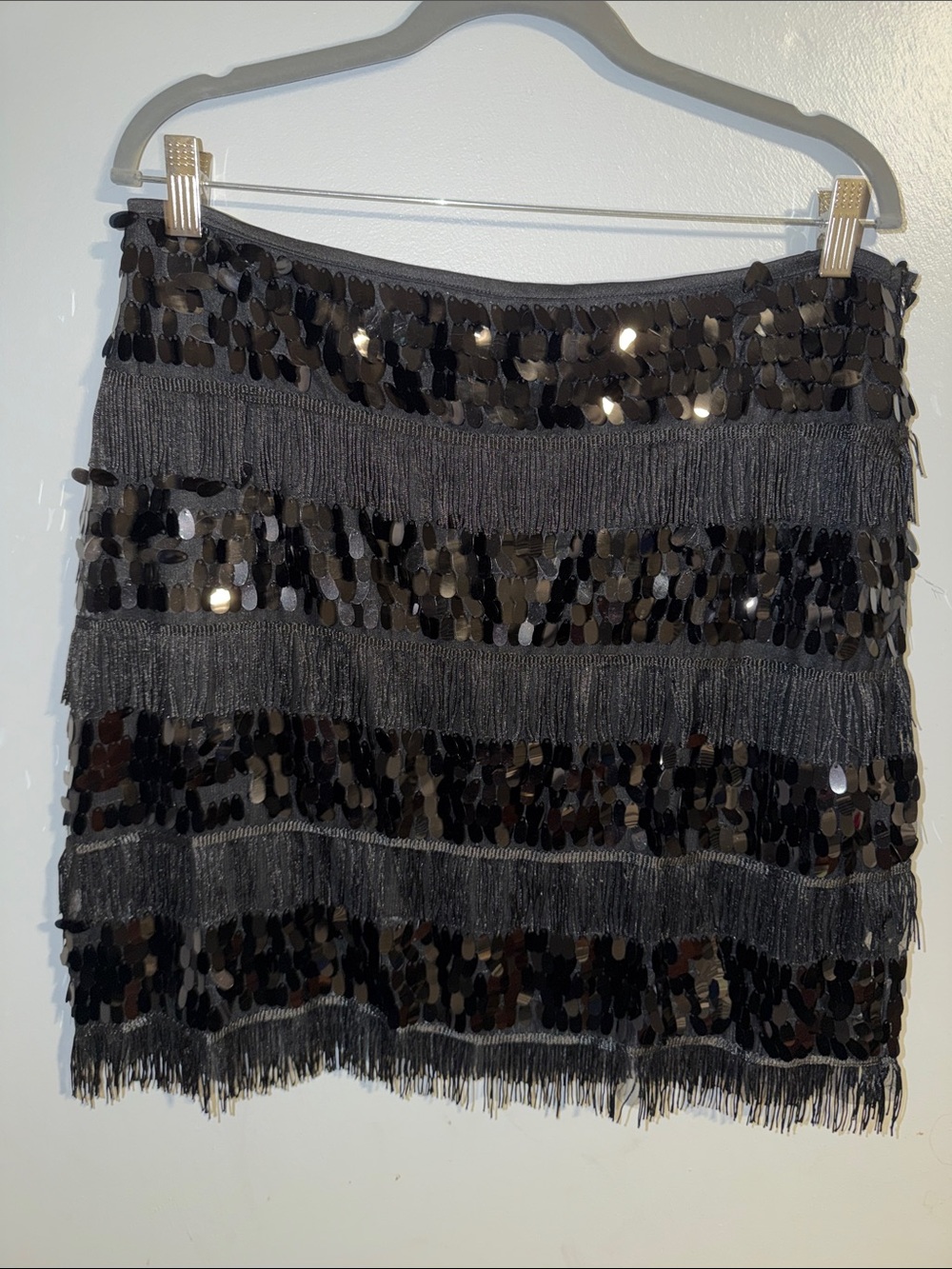Black Sequence & Tassel Skirt